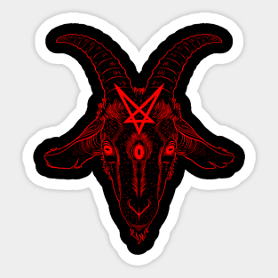 Satanic goat head with pentagram Sticker